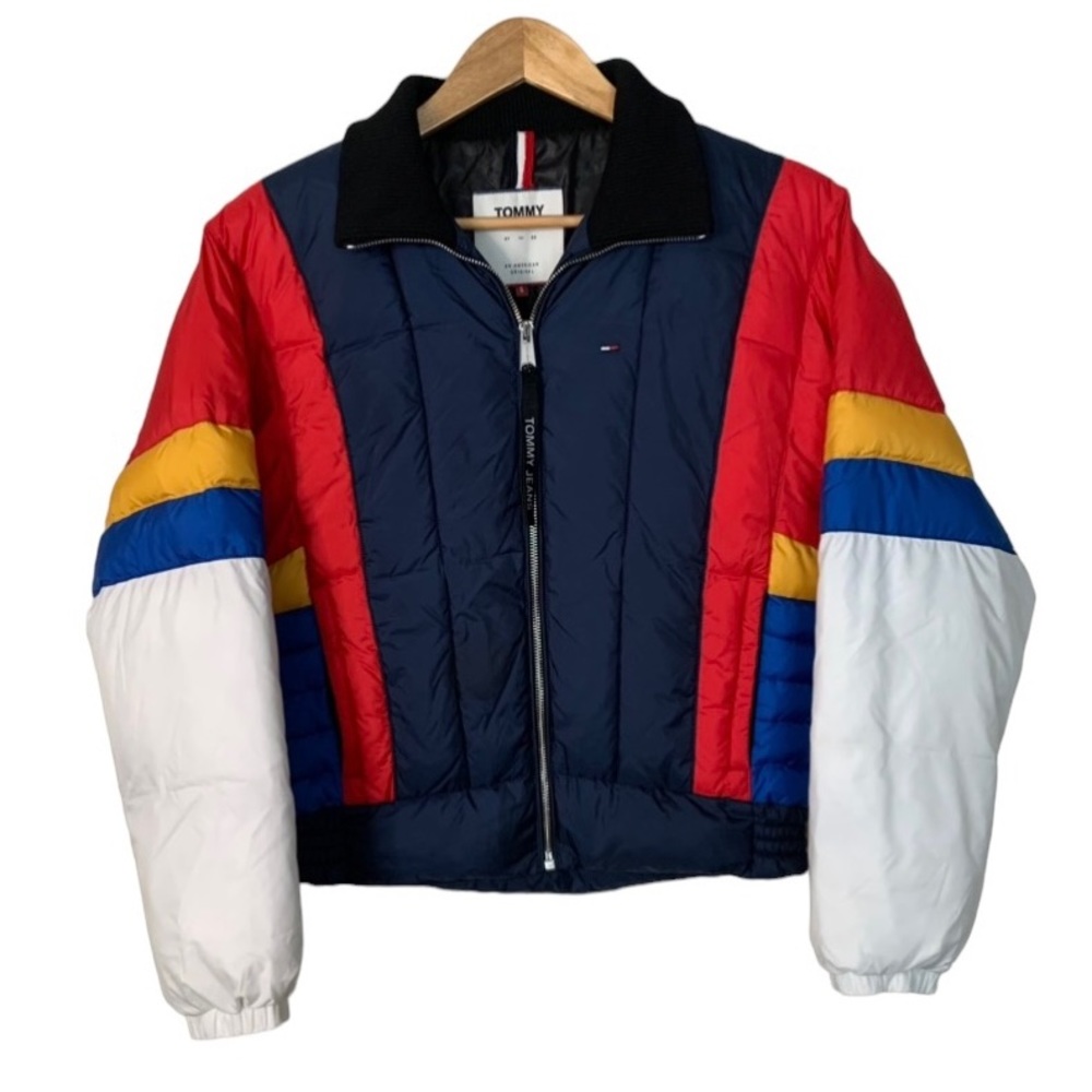 Women's Tommy Jeans Colorblock Retro Style Puffer Jacket Size Small